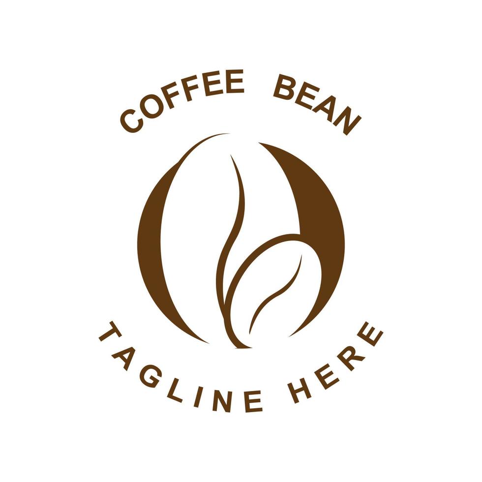 vetor de logotipo de grão de café com modelo de slogan