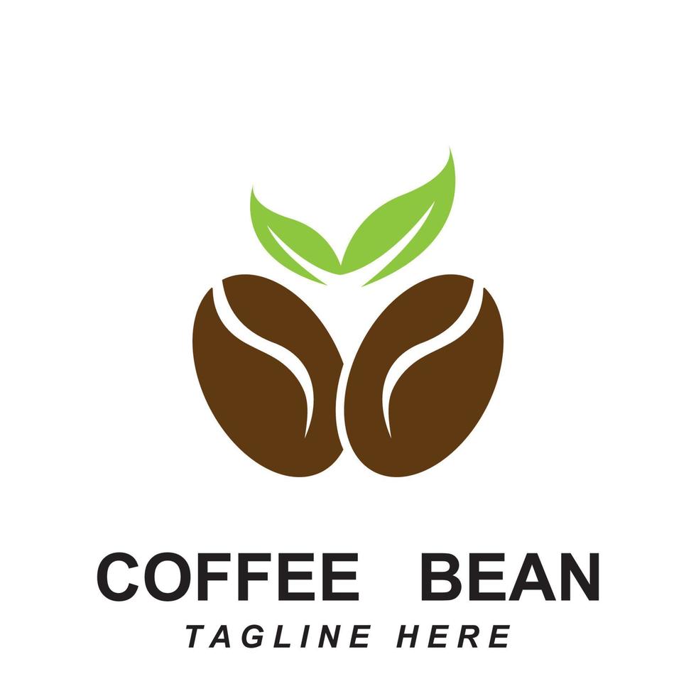 vetor de logotipo de grão de café com modelo de slogan