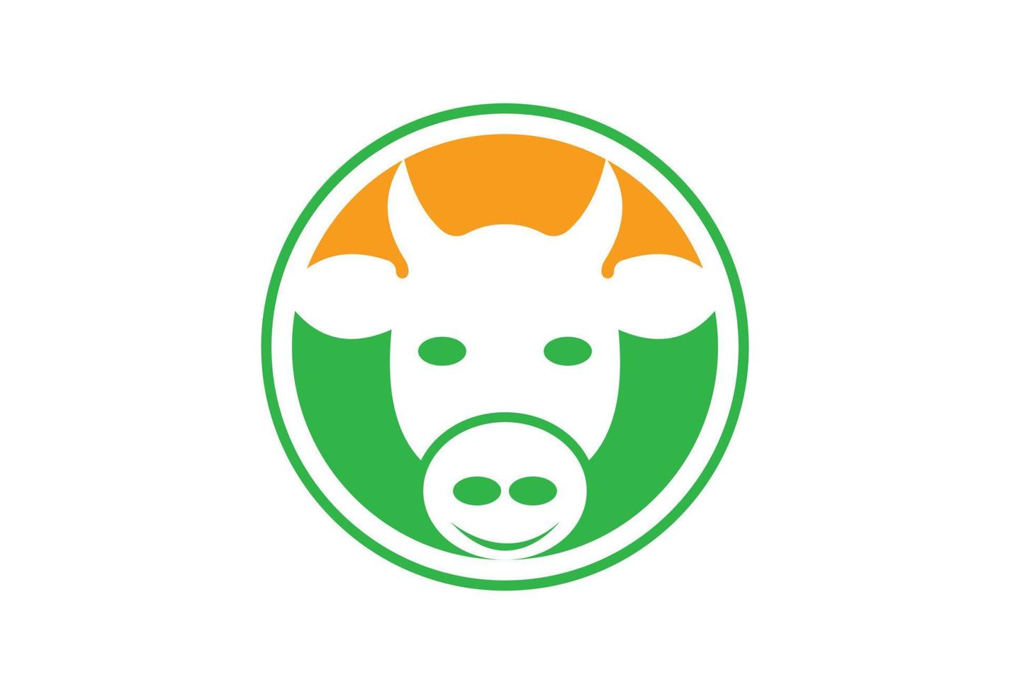 design de logotipo de cabeça de vaca criativa, modelo de design vetorial vetor