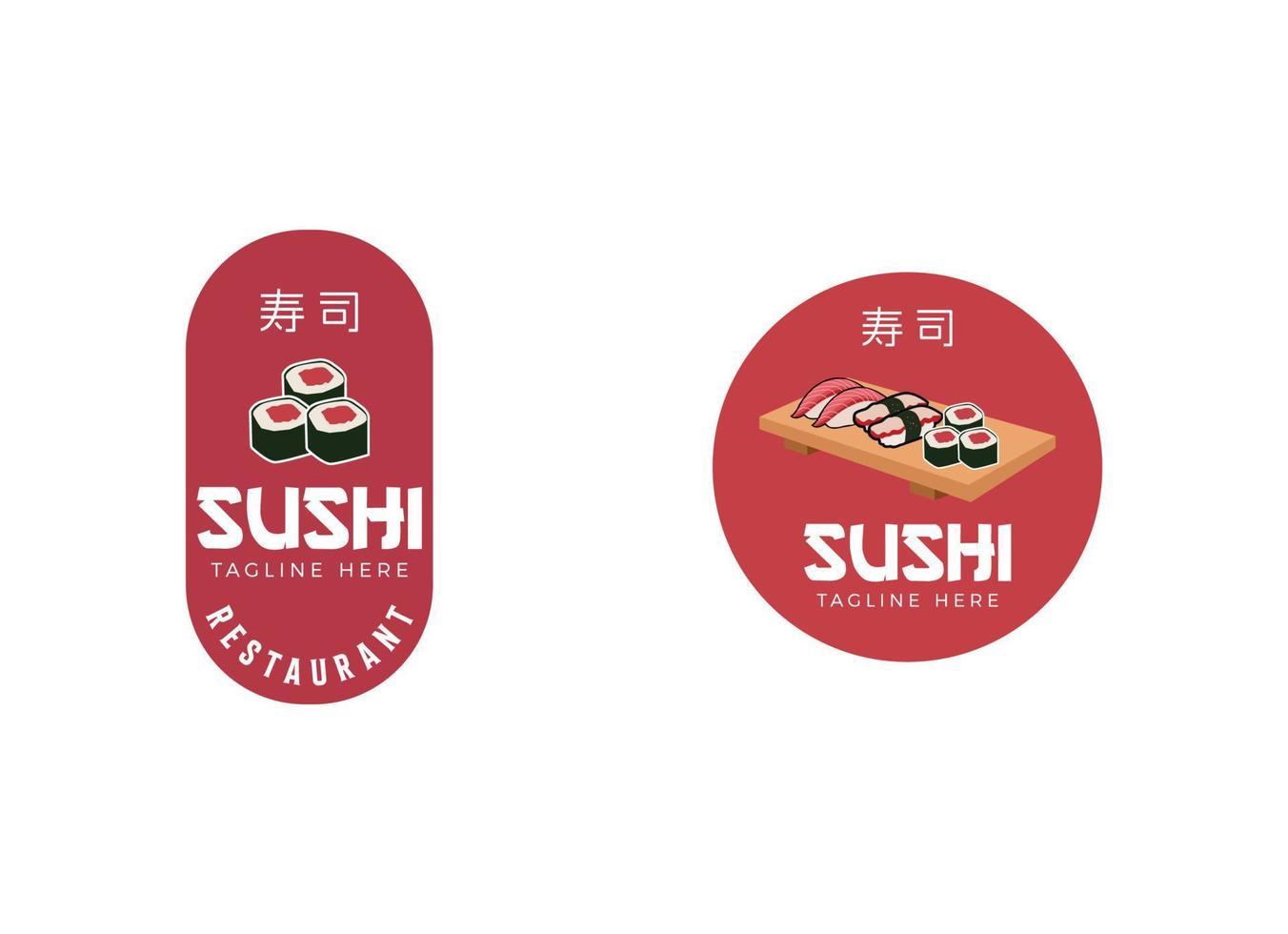 modelo de logotipo de sushi. cozinha tradicional japonesa vetor