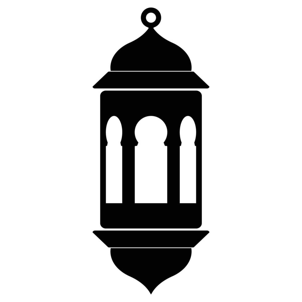 lanterna do ramadã ícone preto sólido vetor