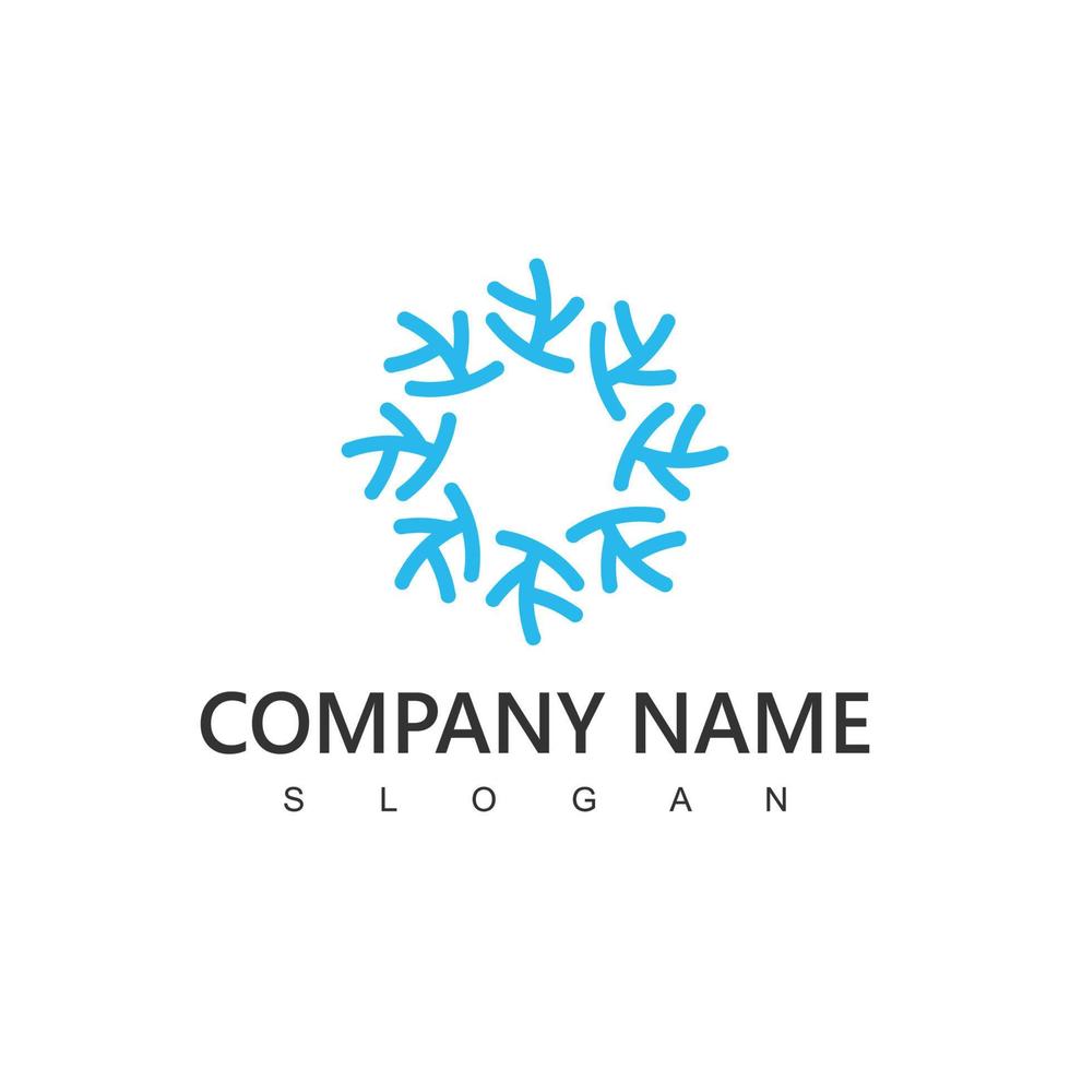 modelo de logotipo de floco de neve para ícone de condicionamento e refrigerador vetor