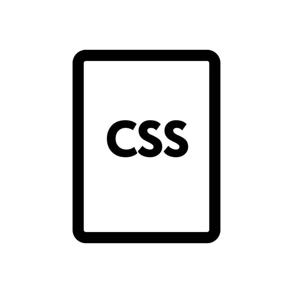 linha de ícone de arquivo css isolada no fundo branco. ícone liso preto fino no estilo de contorno moderno. símbolo linear e traço editável. ilustração em vetor curso perfeito simples e pixel.