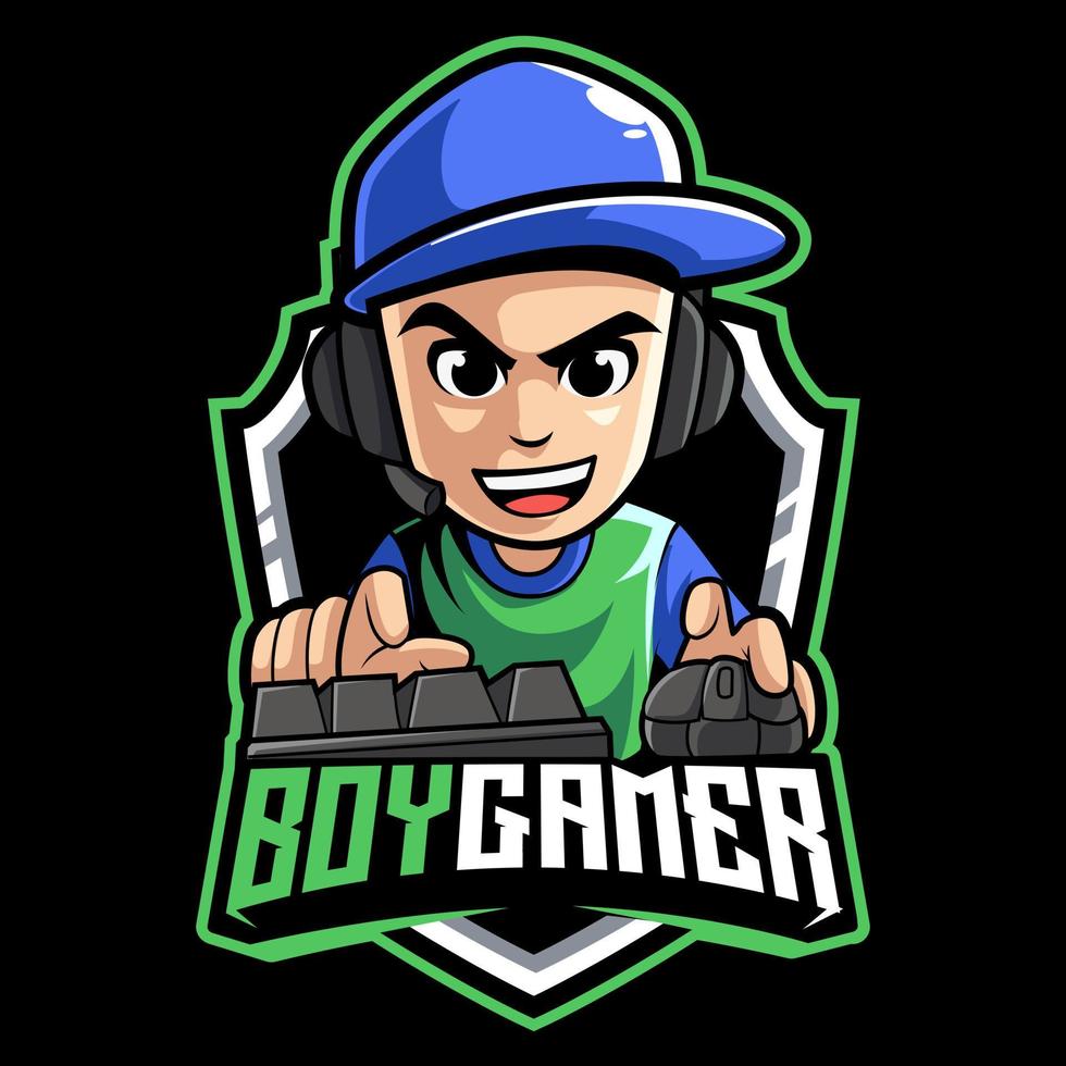 design do logotipo do mascote gamer esport vetor