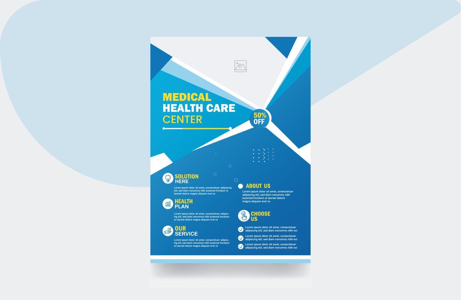 modelo de ilustração de design de folheto de folheto de assistência médica vetor