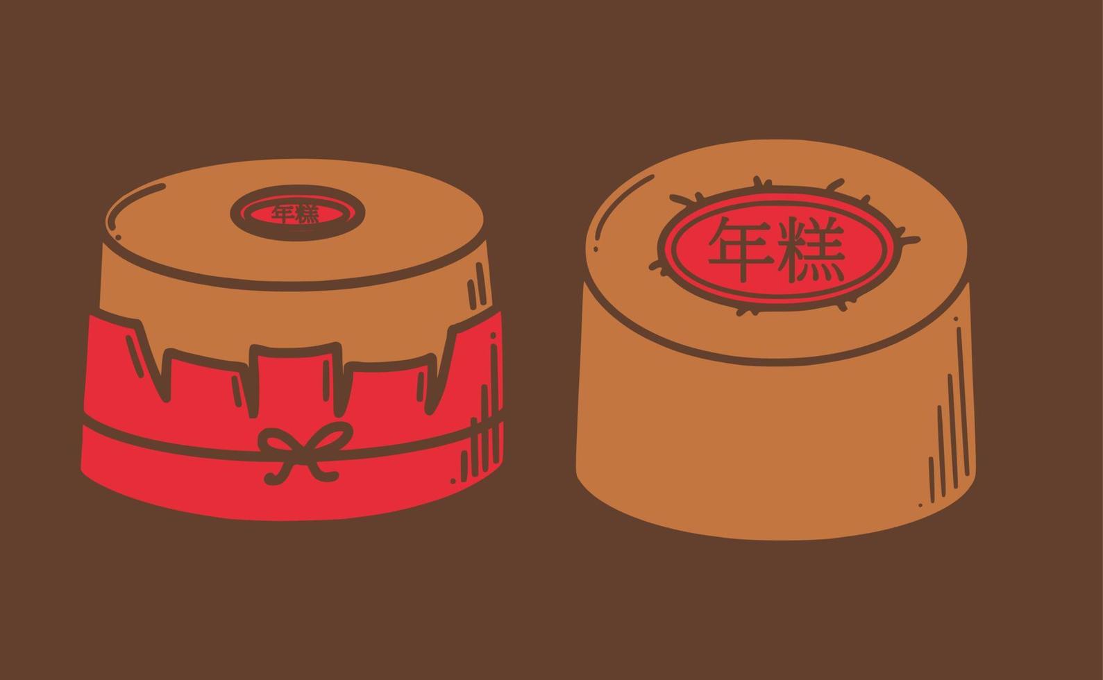 nian gao, ilustração em vetor bolo de ano novo chinês. sobremesa de ano novo chinês niangao