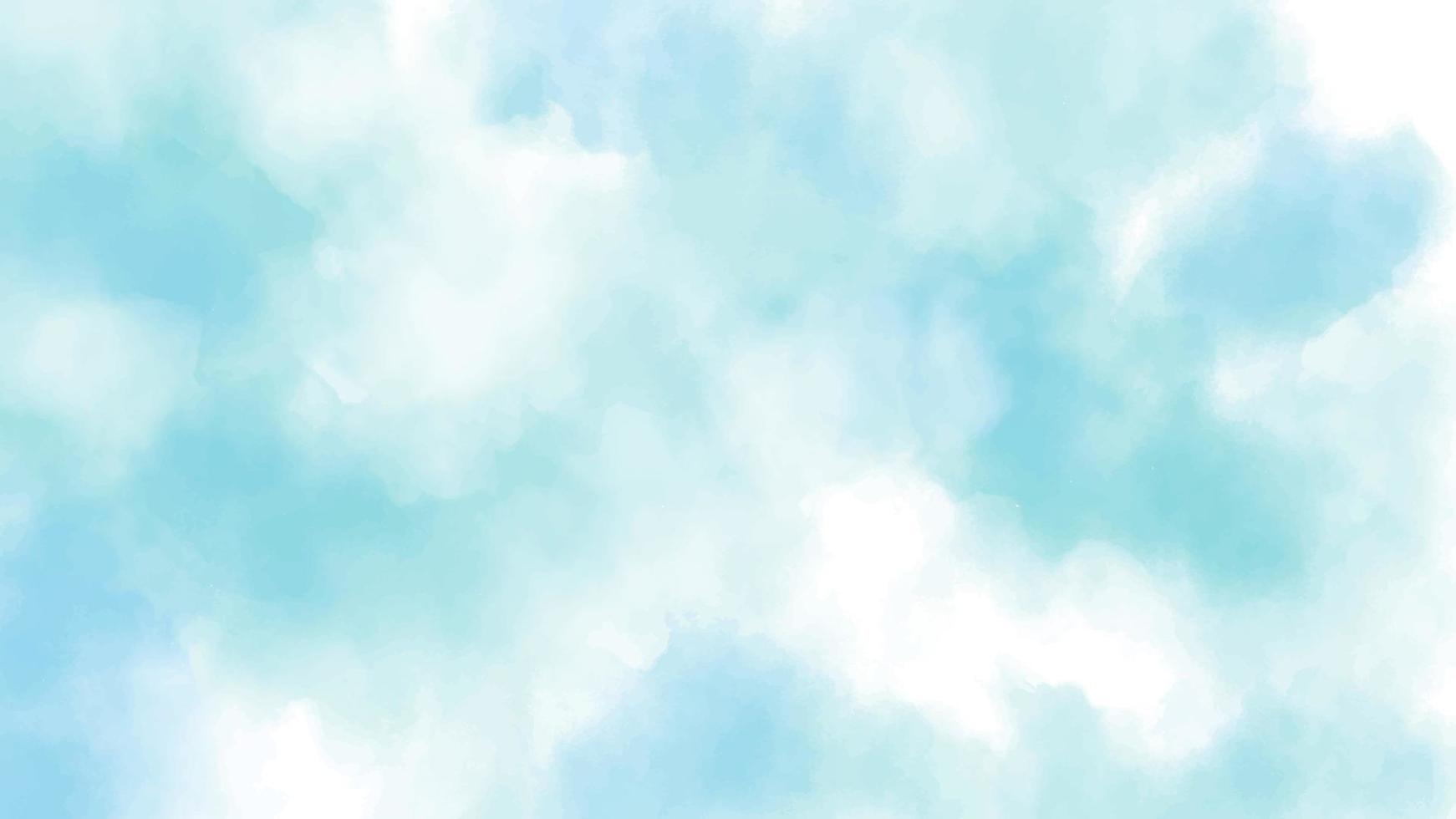 céu aquarela pintado à mão e nuvens, fundo abstrato aquarela, vetor. vetor