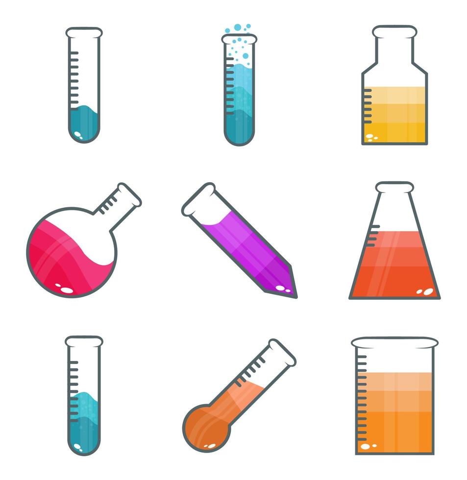 ícones de tubos de laboratório, adequados para uma ampla gama de projetos criativos digitais. vetor