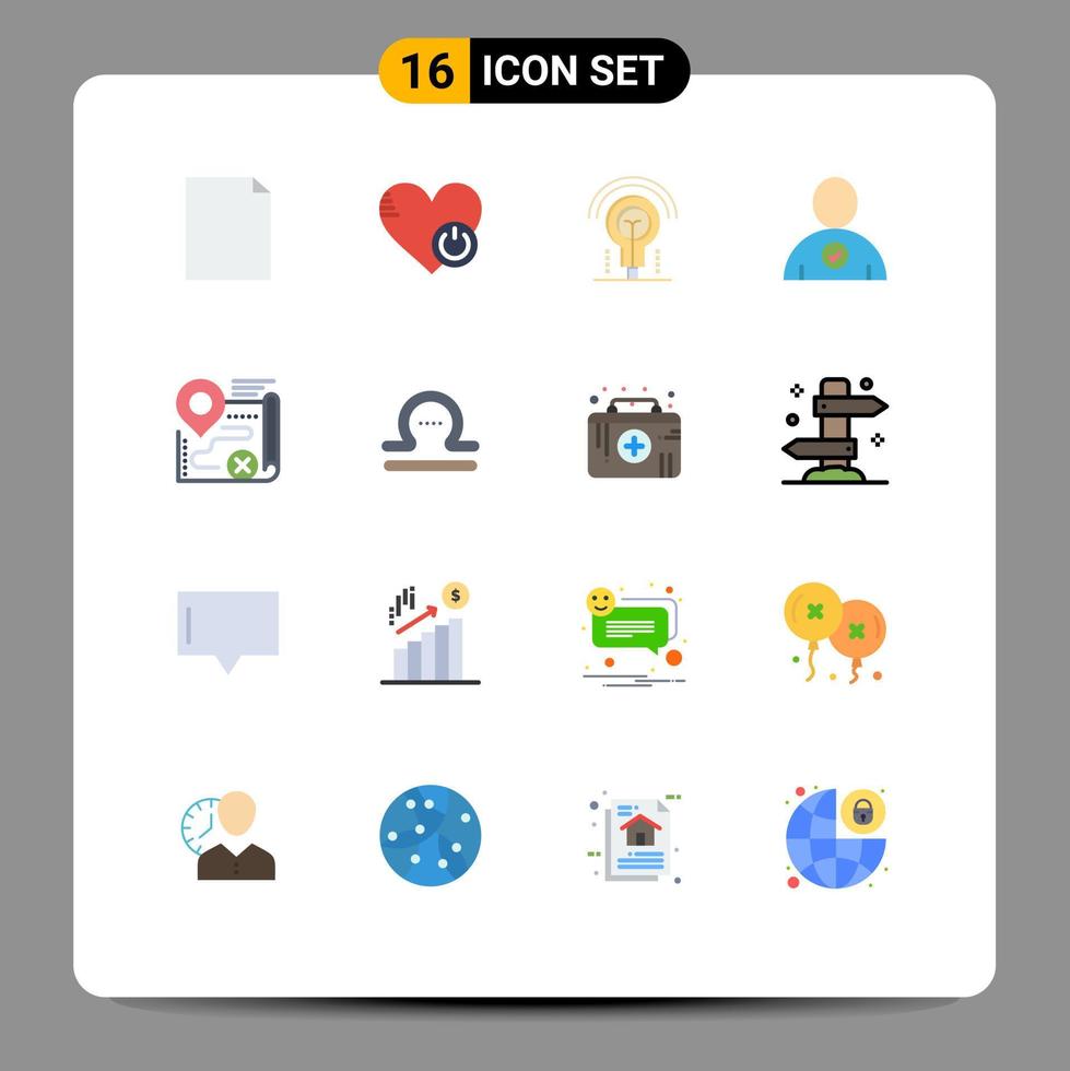 conjunto de 16 pacotes de cores planas comerciais para o usuário do mapa de destino, verifique o pacote editável de elementos de design de vetores criativos