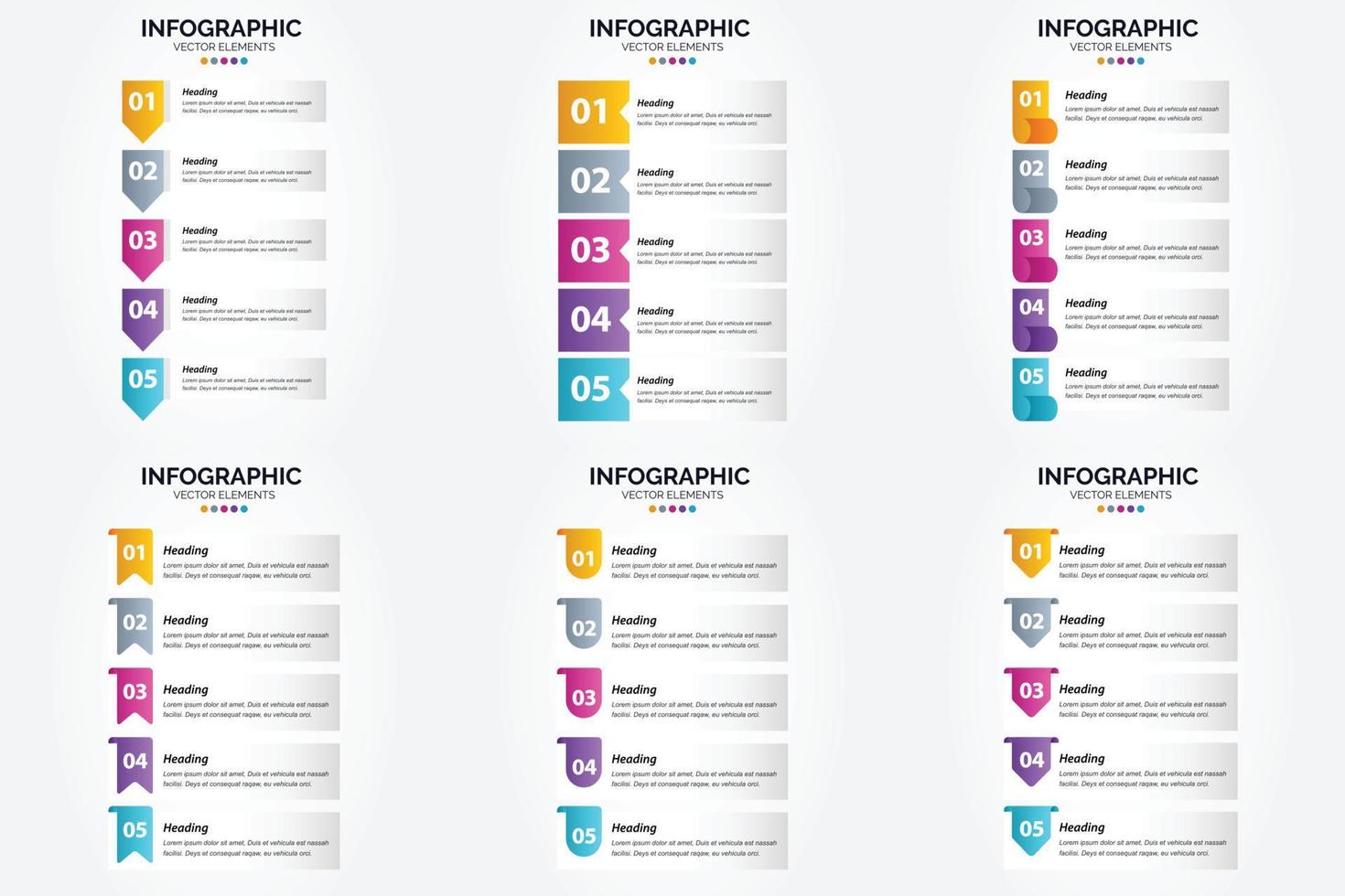 conjunto de design plano de infográficos de ilustração vetorial para folheto publicitário e revista vetor