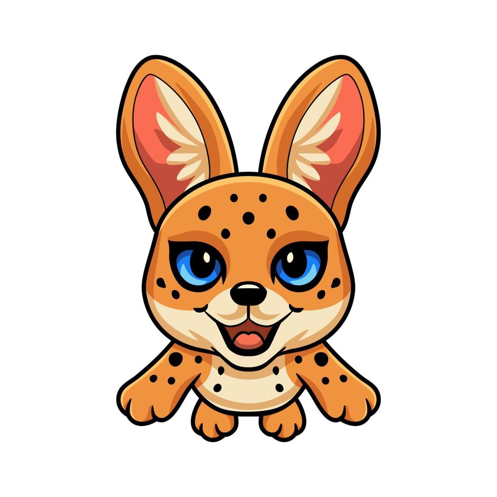 lindo desenho de gato serval voando vetor