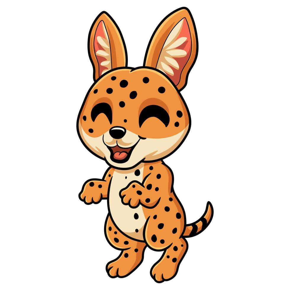 desenho de gato serval fofo em pé vetor