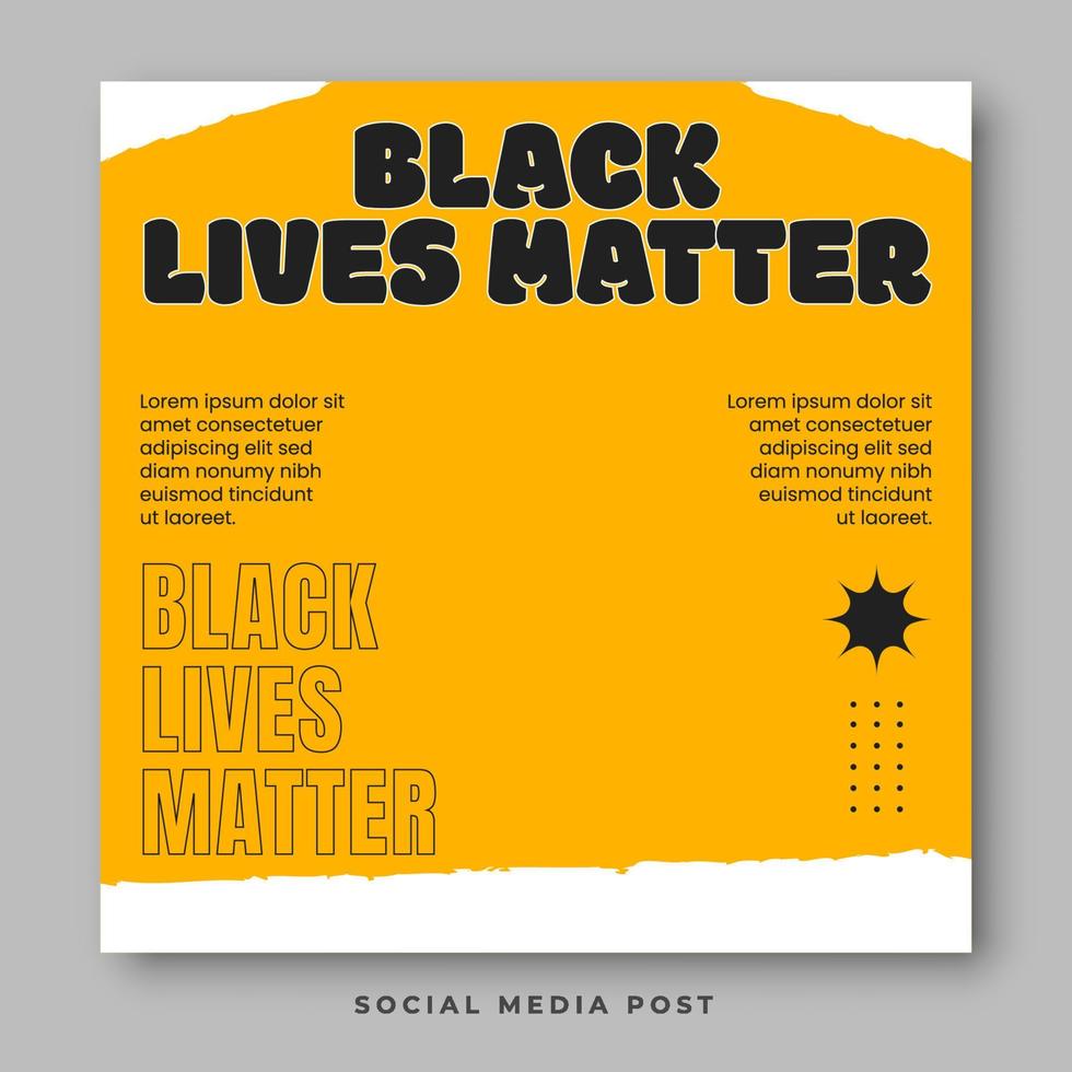 vidas negras importam modelo de mídia social vetor