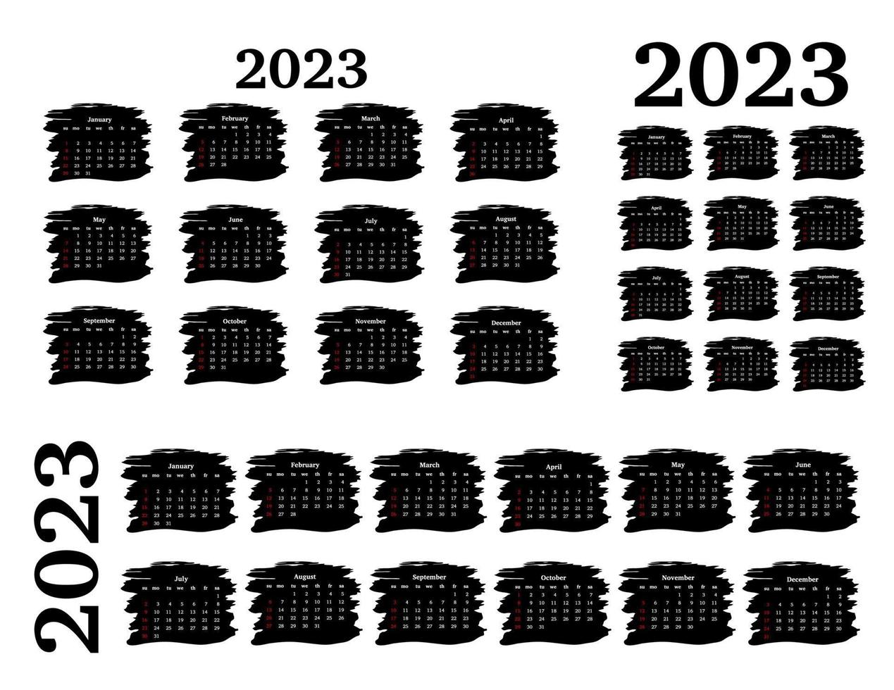 calendário para 2023 isolado em um fundo branco vetor