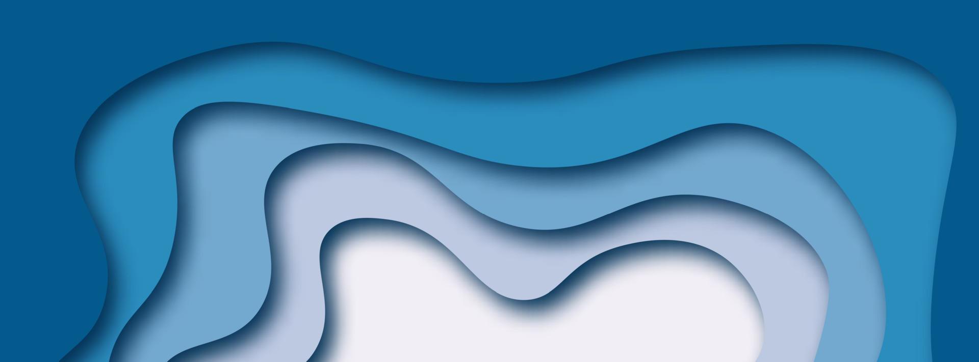 abstrato azul com design de banner de formas de corte de papel azul. ilustração vetorial. vetor