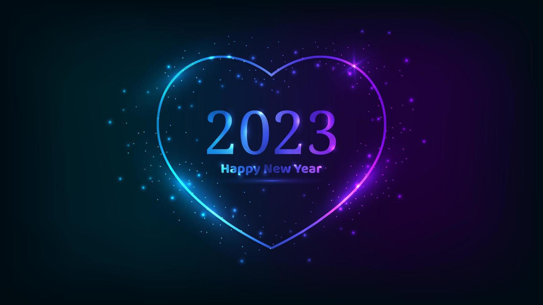 2023 feliz ano novo fundo neon vetor