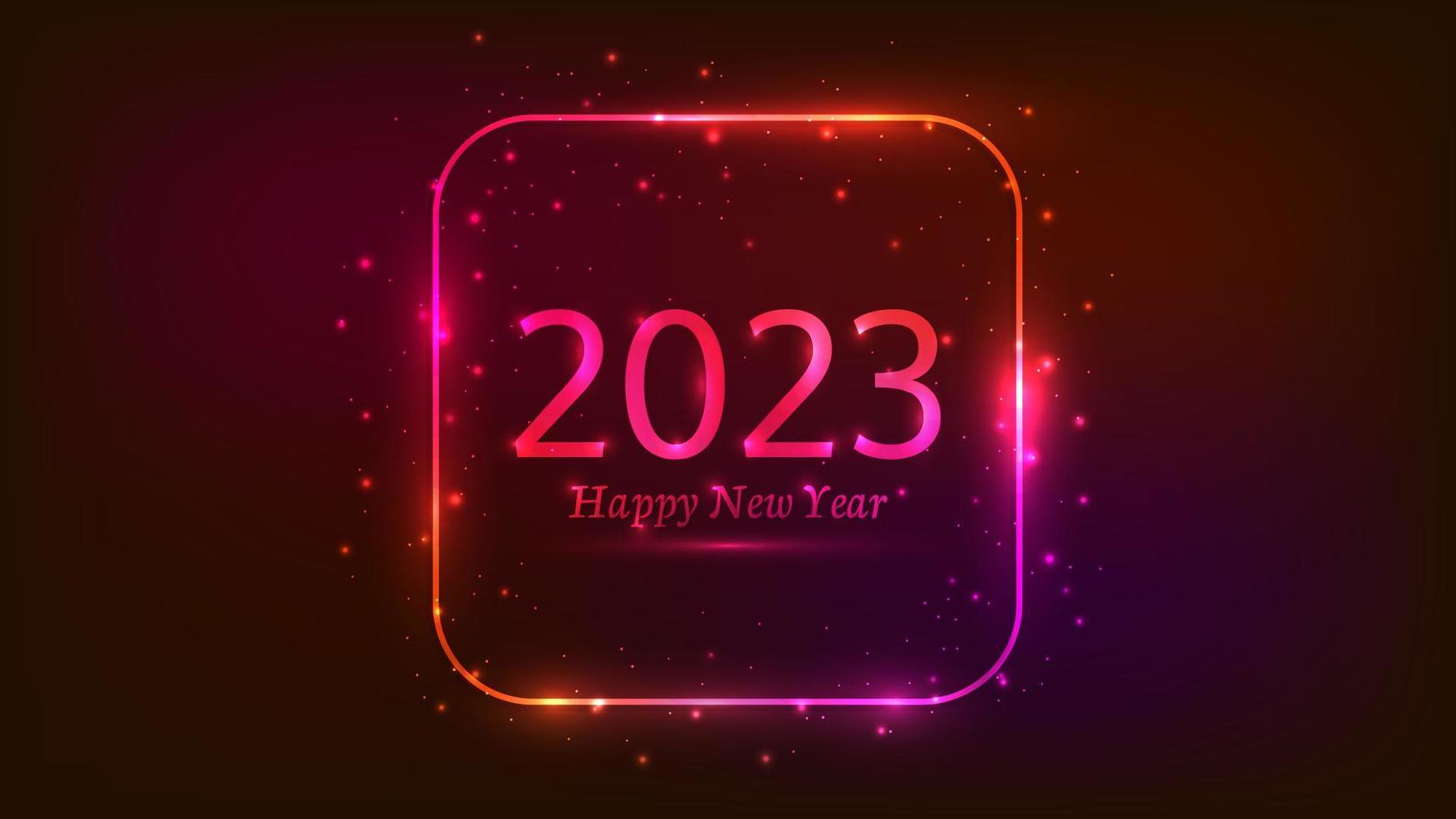 2023 feliz ano novo fundo neon vetor