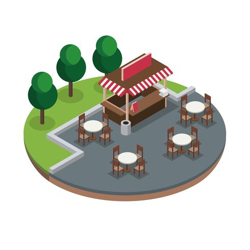 Concession isometric Free Vector