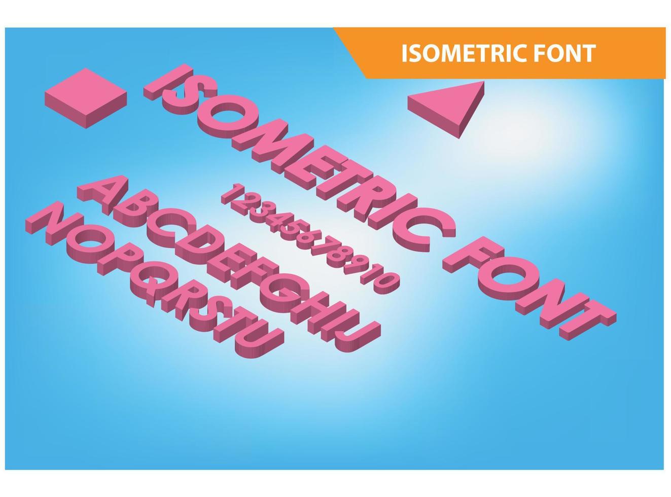 fonte de alfabeto isométrico moderno. Letras de efeito 3D, números, adequados para diagramas, infográficos, ativos de jogos e outros ativos relacionados a gráficos vetor