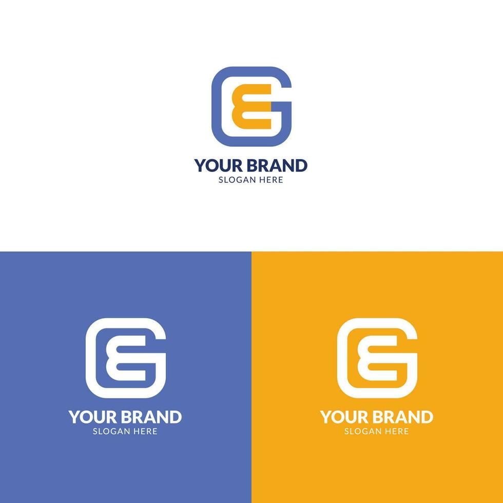 design de logotipo de carta ge. letras modernas criativas ge logotipo do ícone do vetor