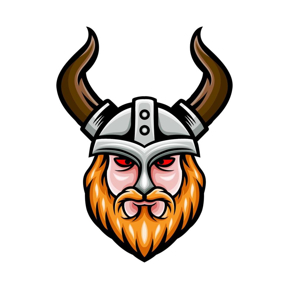 design de mascote de logotipo de cabeça viking vetor