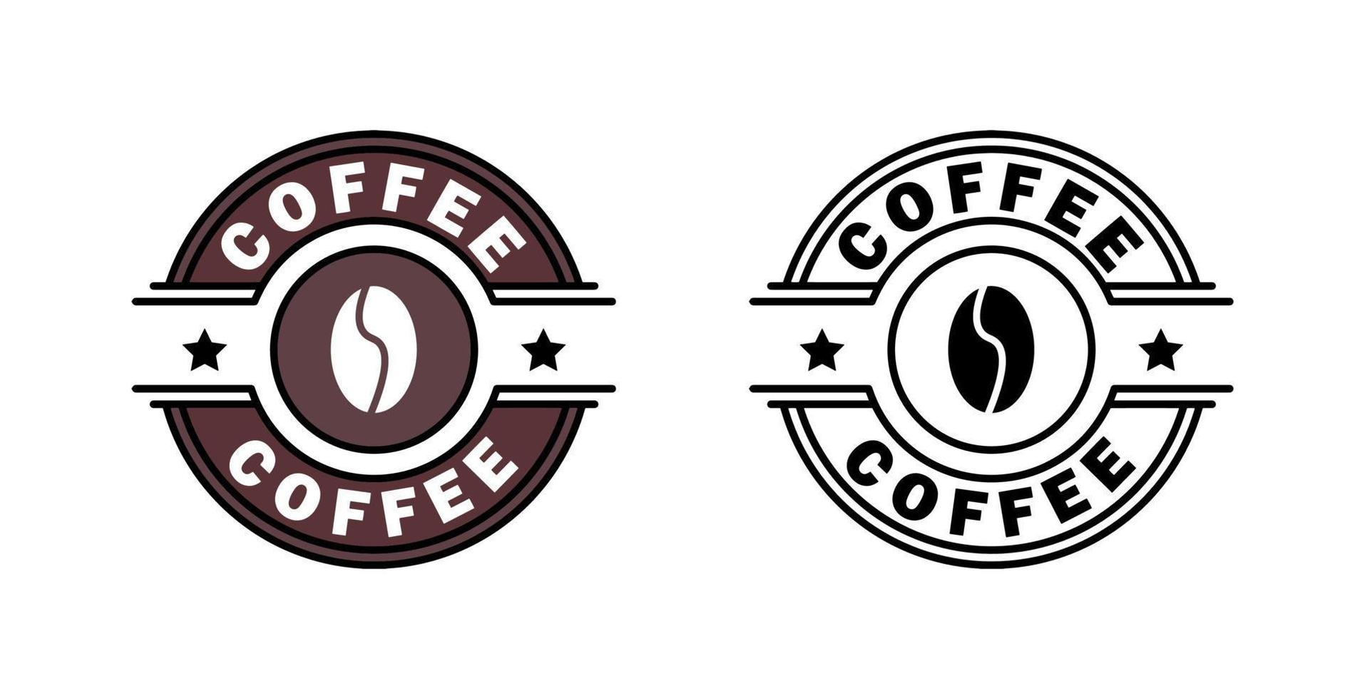 grão de café logotipo da marca crachá etiqueta carimbo círculo vetor