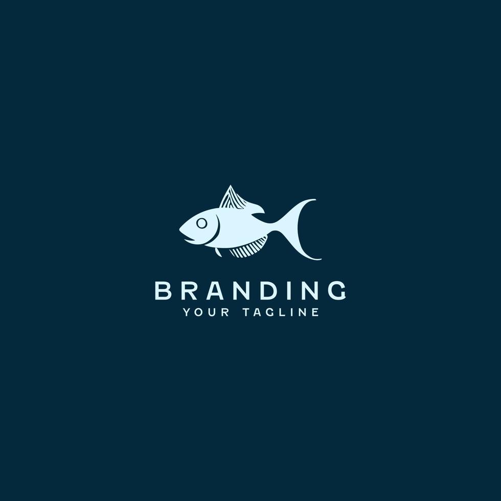modelo mínimo de design de logotipo de peixe vetor