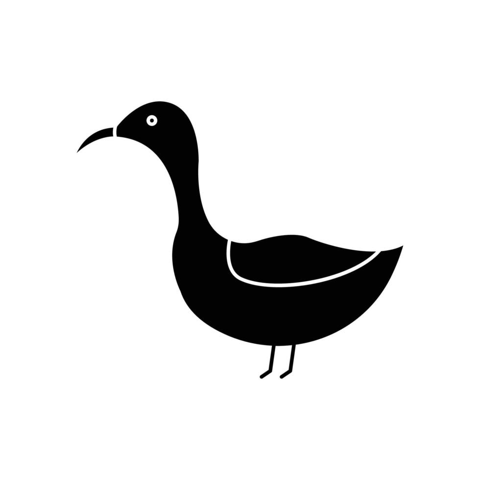 ilustração do ícone de pato. ícone relacionado ao animal de fazenda. estilo de ícone de glifo. design vetorial simples editável vetor