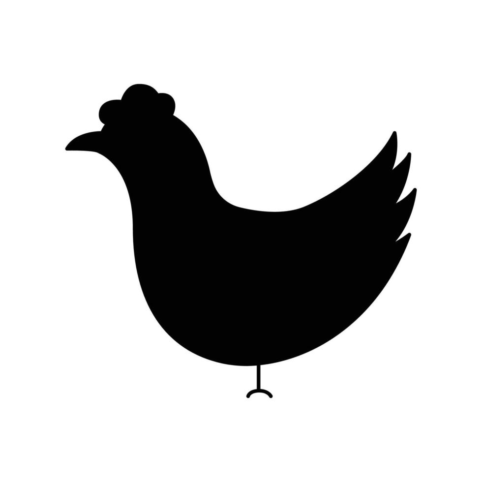 ilustração do ícone de frango. ícone relacionado ao animal de fazenda. estilo de silhueta. design vetorial simples editável vetor