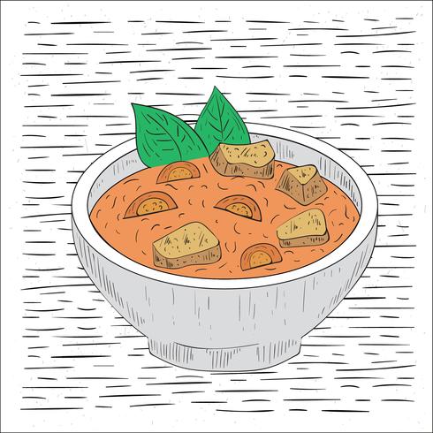 Ilustração gratuita da sopa de vetor desenhada à mão