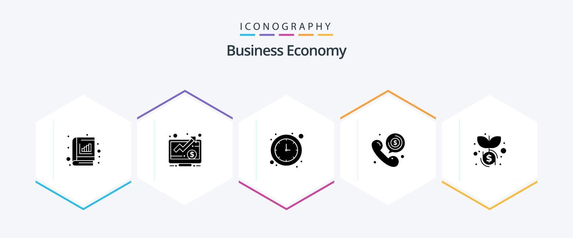 pacote de ícones de 25 glifos econômicos, incluindo conversa. dólar. tela. comunicação. Tempo vetor