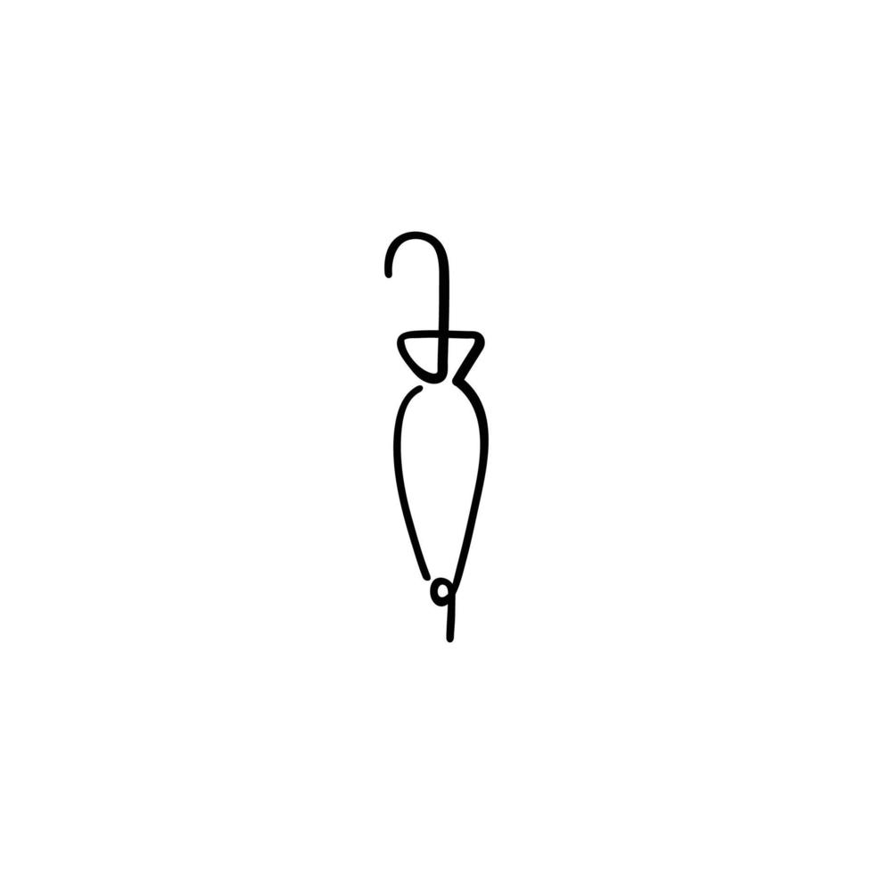 design de ícone de estilo de linha de guarda-chuva dobrado vetor
