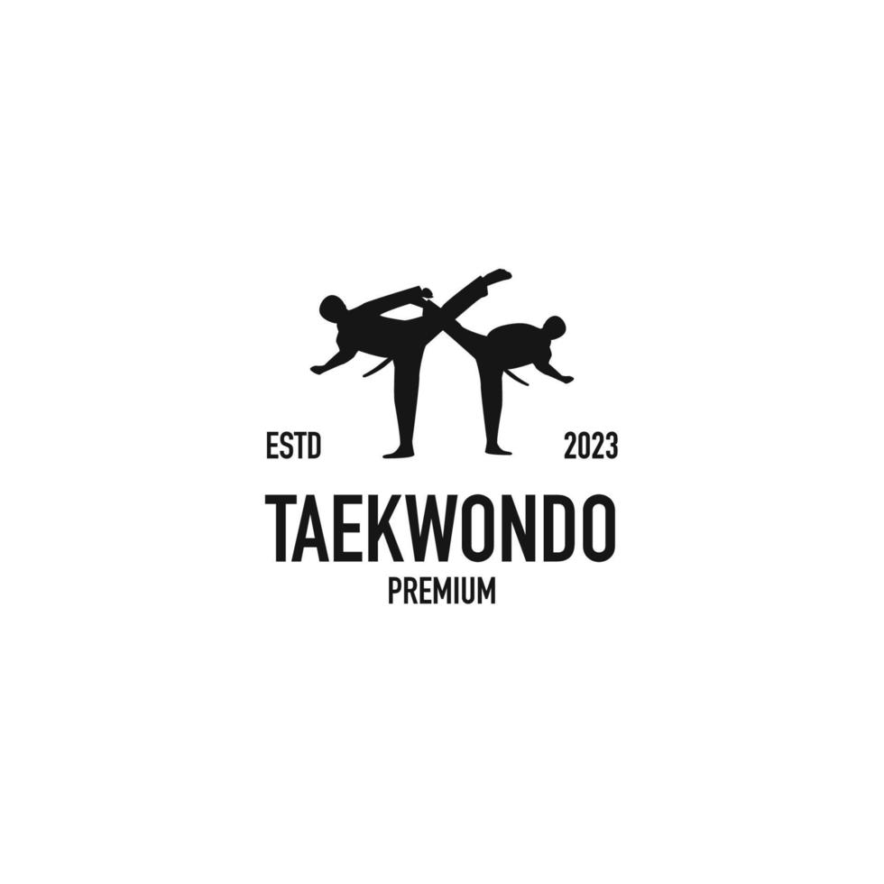 ilustração vetorial de design de logotipo marcial de taekwondo vetor