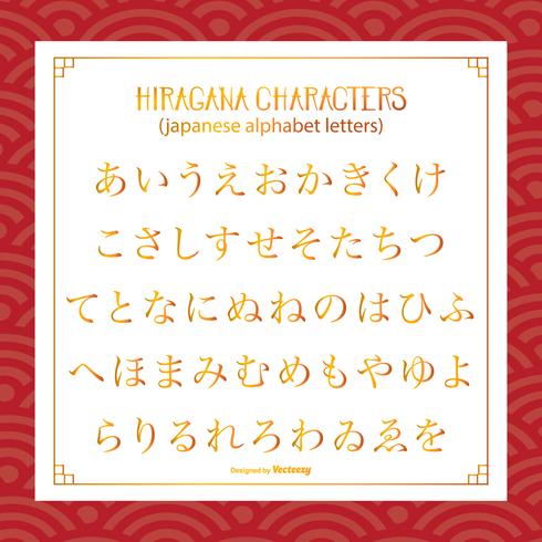 Hiragana Personagens / Letras Japonesas vetor