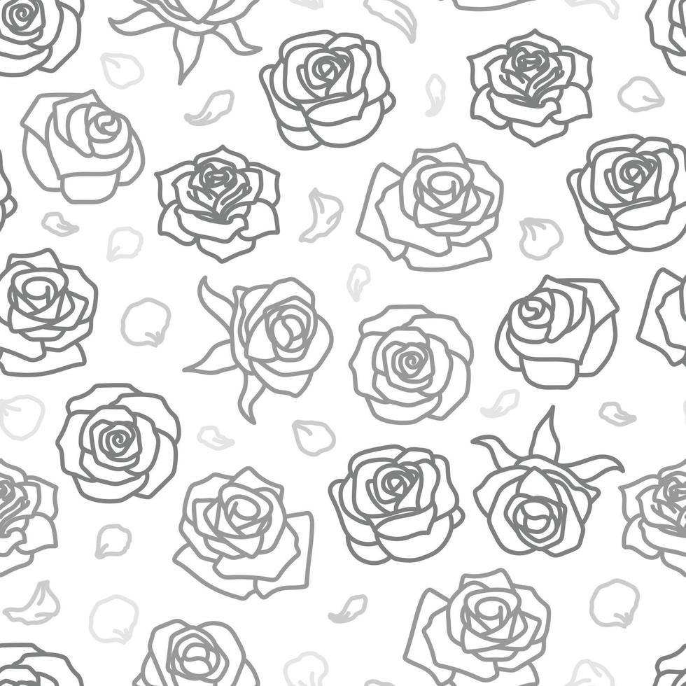 rosas desenhando padrão perfeito em fundo transparente vetor