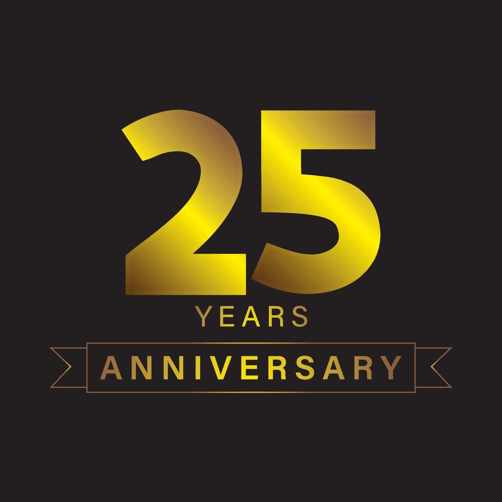 logotipo de aniversário vintage dourado vetor