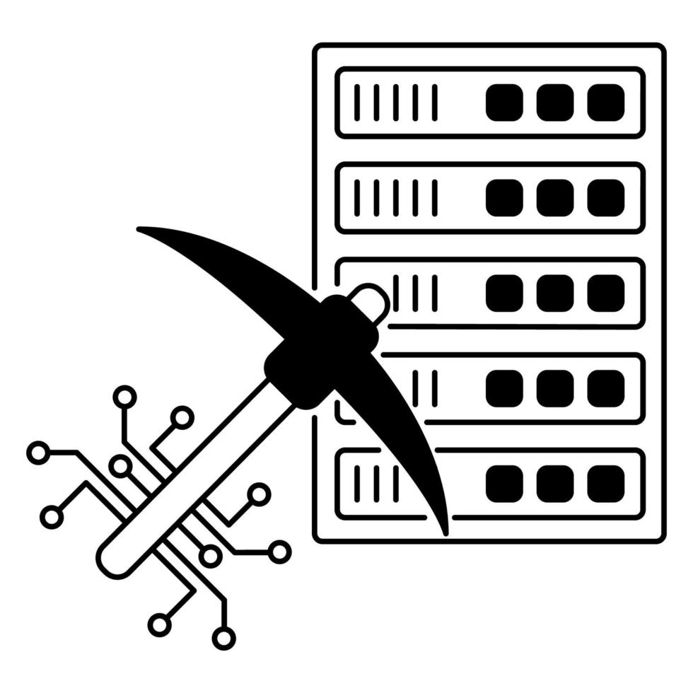 ícone de mineração, adequado para uma ampla gama de projetos criativos digitais. vetor