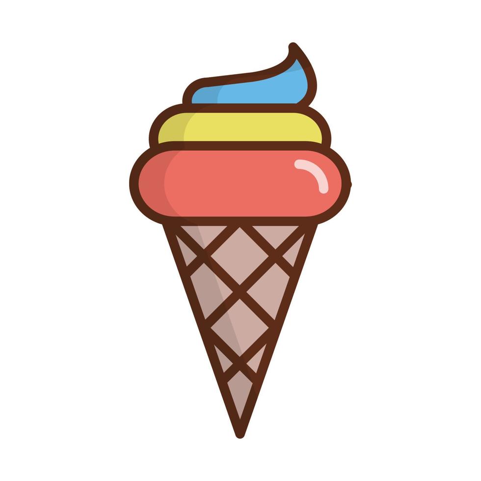 ícone de casquinha de sorvete, adequado para uma ampla gama de projetos criativos digitais. vetor