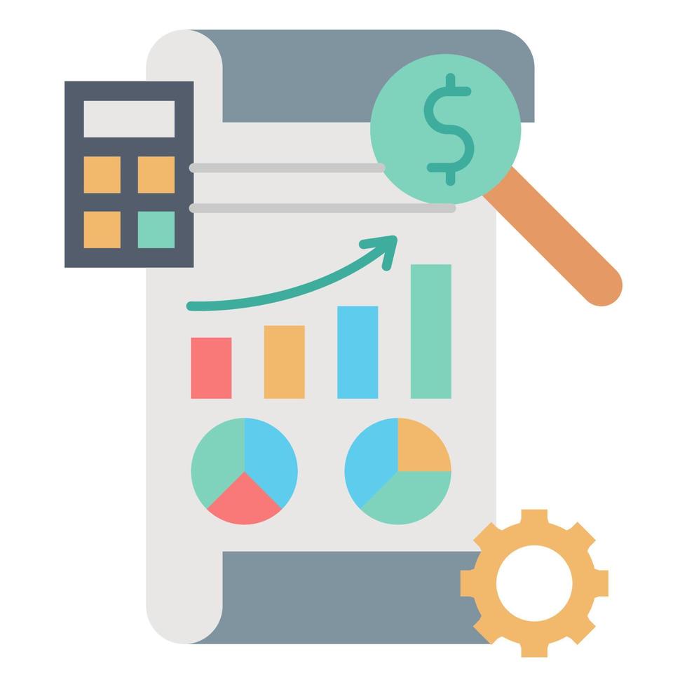 ícone de relatório financeiro, adequado para uma ampla gama de projetos criativos digitais. vetor