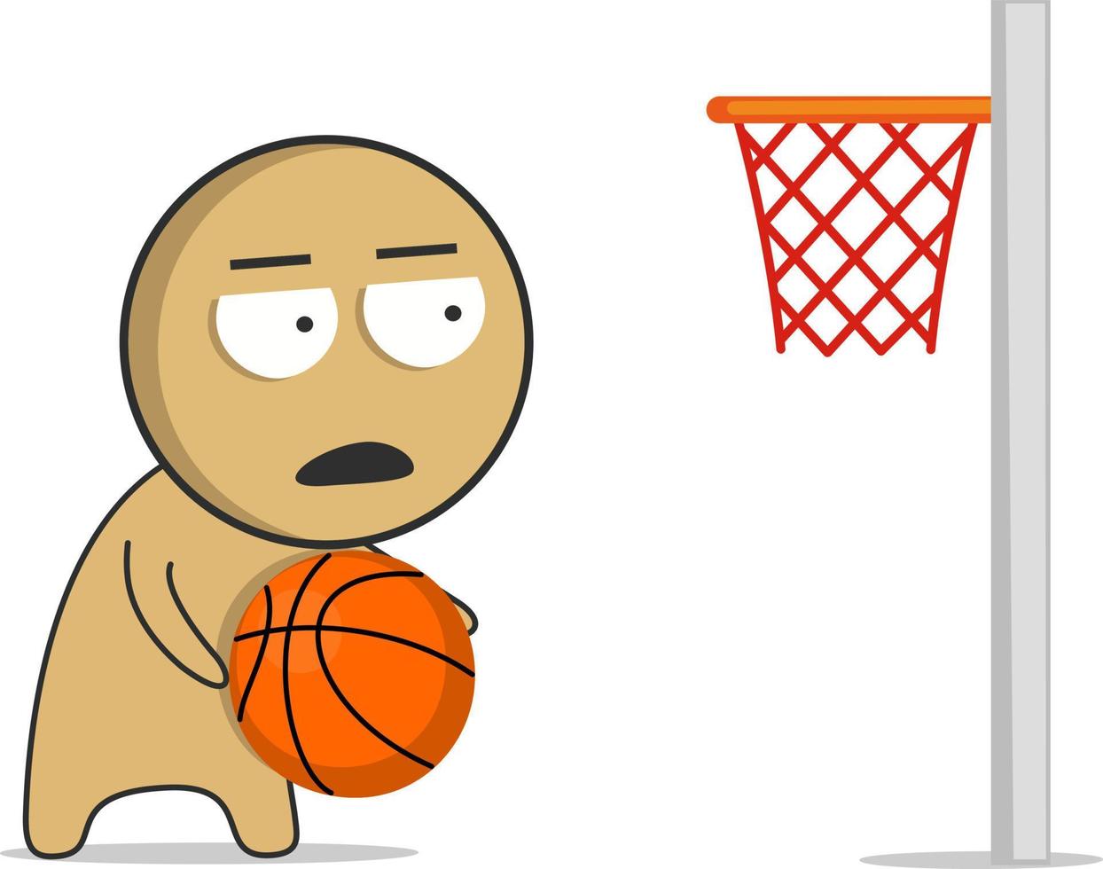 jogador de basquete joga a bola no ringue vetor