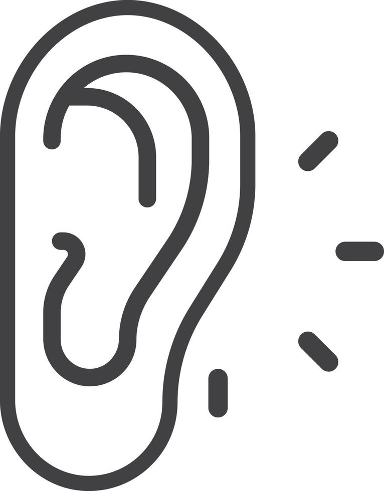 orelhas ouvindo ilustração musical em estilo minimalista vetor