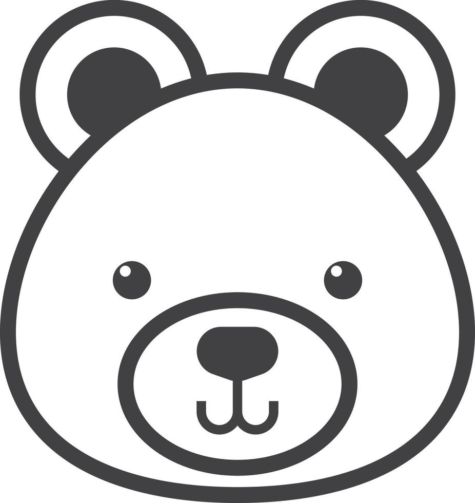 ilustração de rosto de urso em estilo minimalista vetor