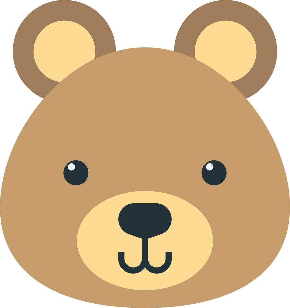 ilustração de rosto de urso em estilo minimalista vetor