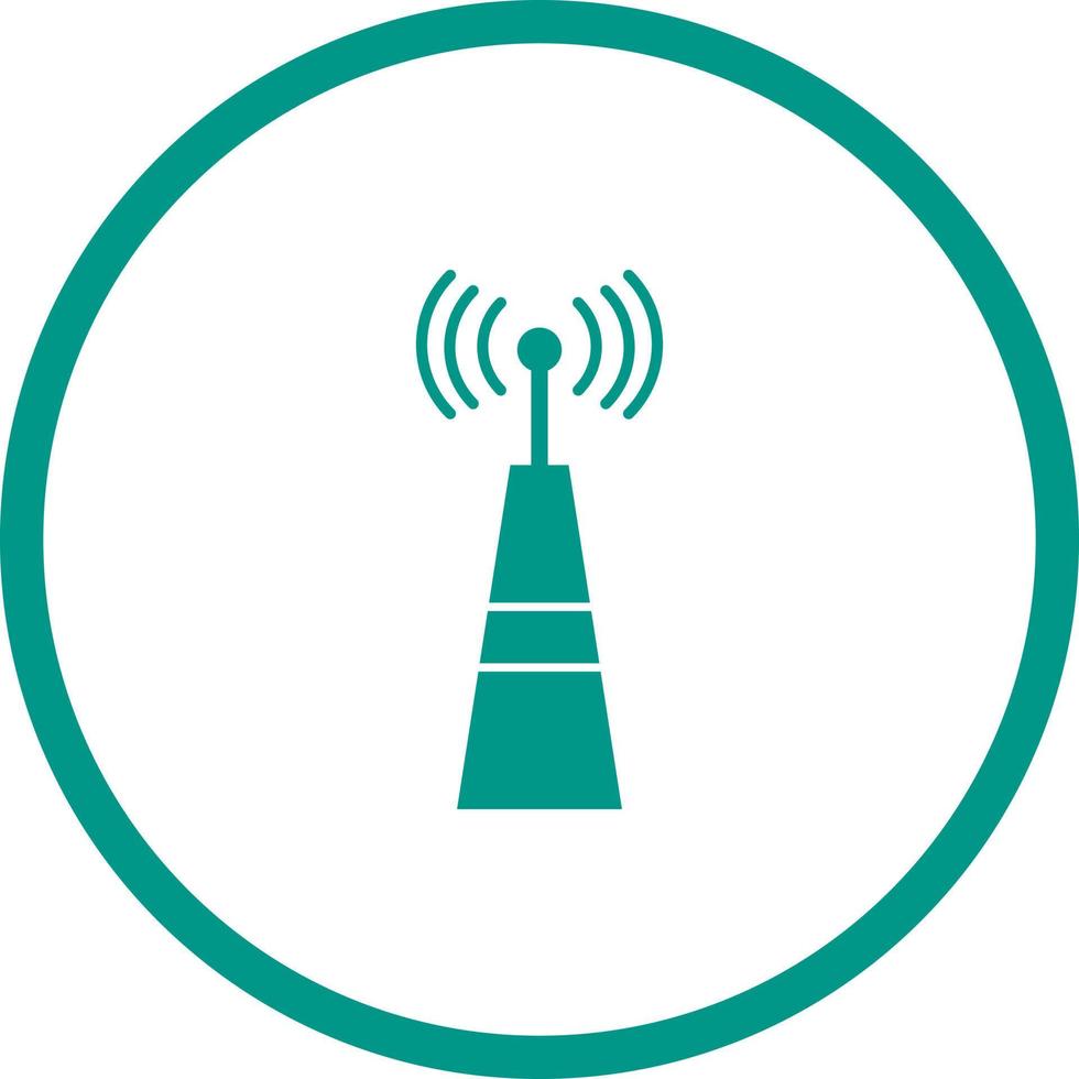 ícone de glifo de vetor de torre de sinal exclusivo