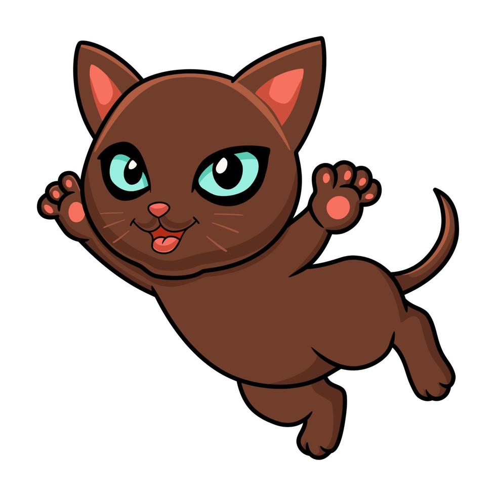 lindo desenho de gato marrom havana voando vetor