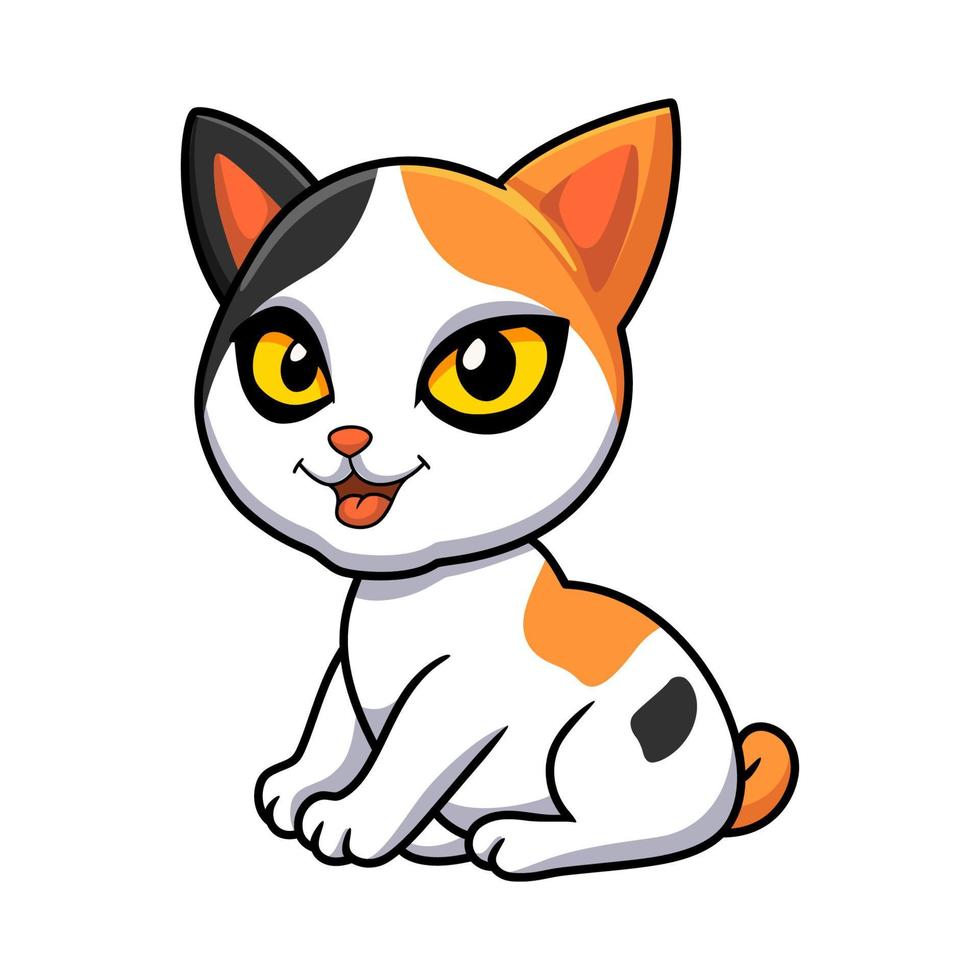 desenho de gato bobtail japonês bonito vetor