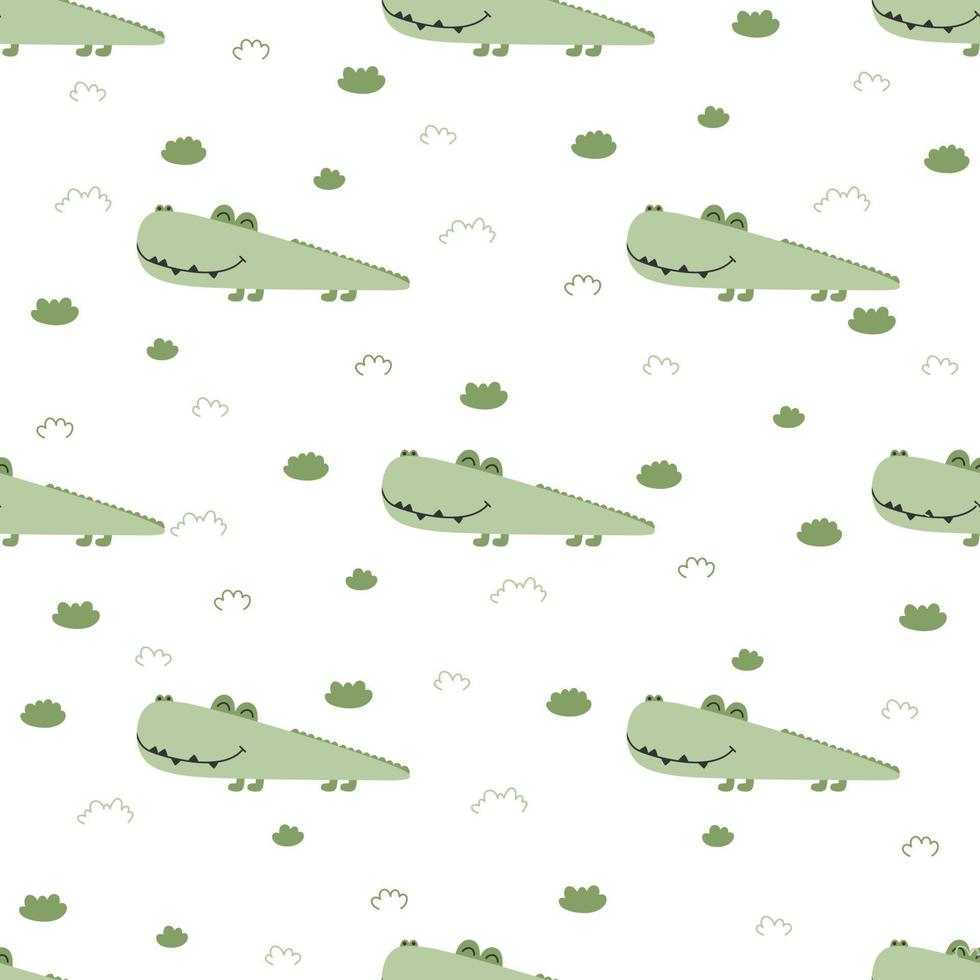 padrão perfeito com crocodilos fofos. fundo infantil. vetor