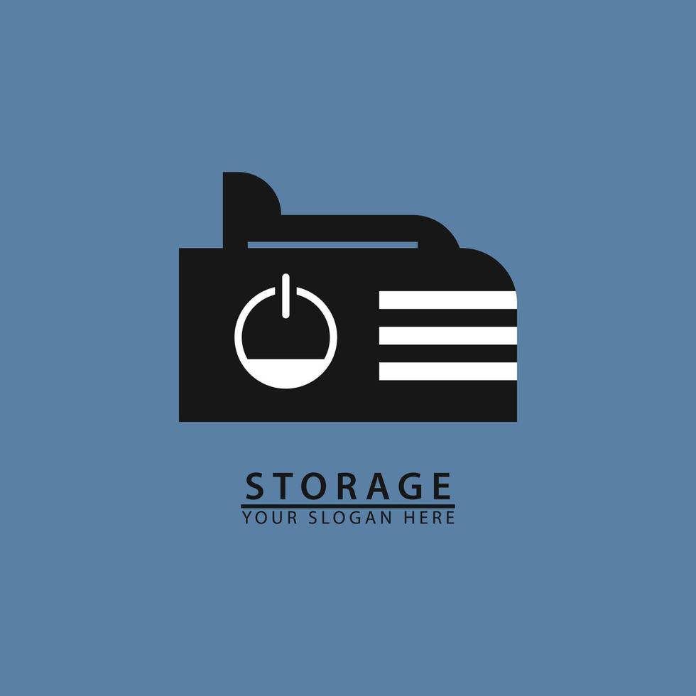 ícone de logotipo de alerta de armazenamento digital completo vetor