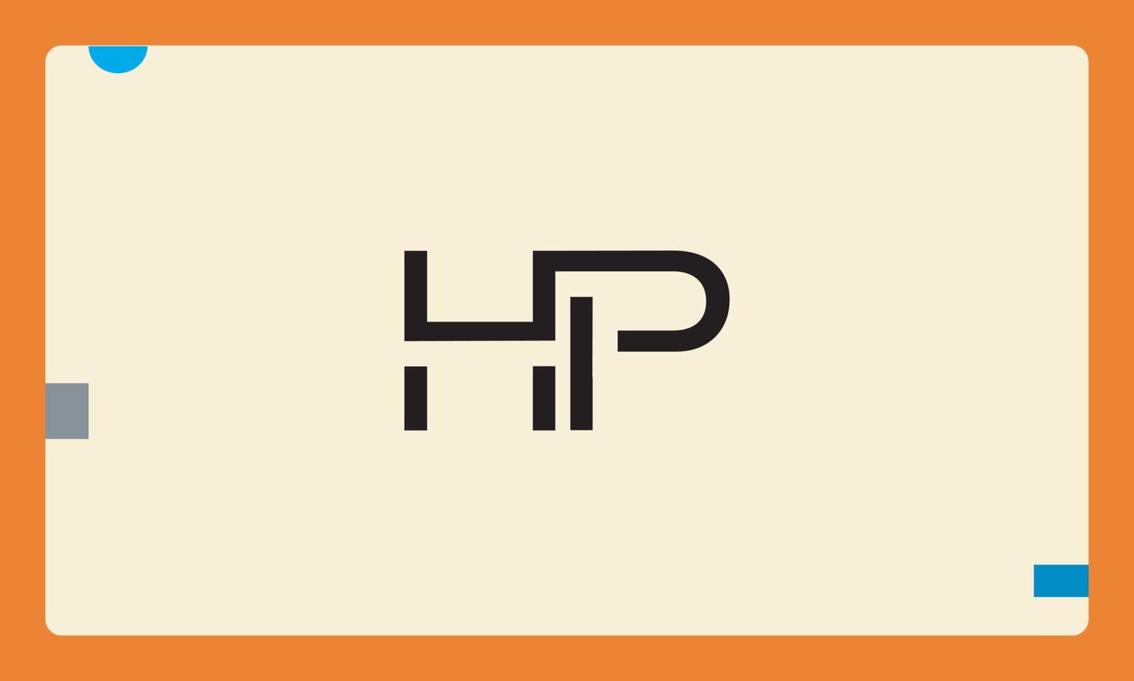 letras do alfabeto iniciais monograma logotipo hp, ph, h e p vetor