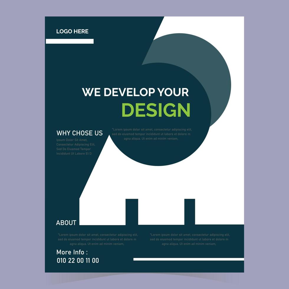 modelo de design vetorial para brochura, relatório anual, revista, pôster, apresentação corporativa, vetor
